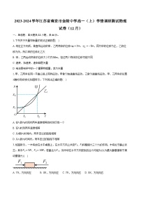 2023-2024学年江苏省南京市金陵中学高一（上）学情调研测试物理试卷（12月）（含解析）