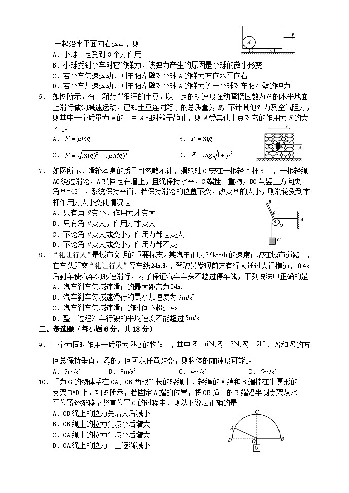 2024四川省阆中中学高一上学期12月月考试题物理含答案第2页