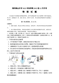 四川省绵阳南山中学2023-2024学年高二上学期12月月考物理试题（Word版附答案）