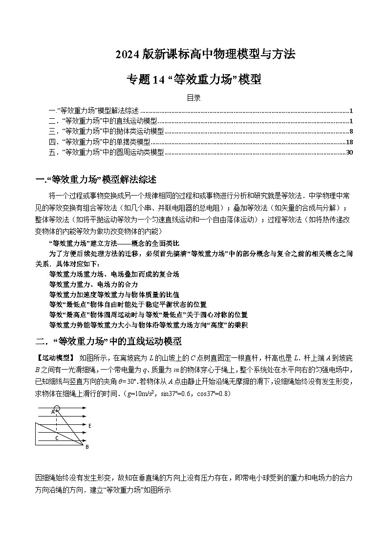 专题14 “等效重力场”模型（原卷版）第1页