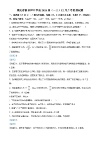 重庆市杨家坪中学2023-2024学年高一上学期12月月考物理试题（Word版附解析）