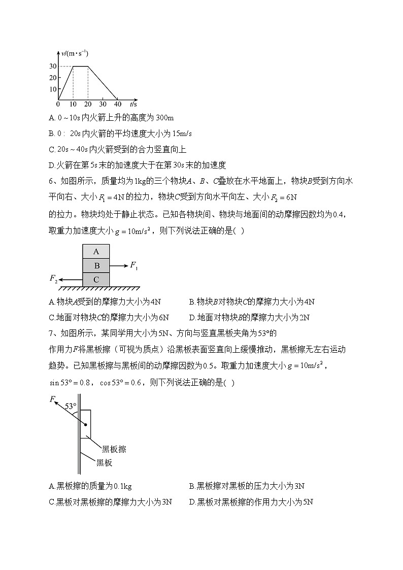 山西省2023-2024学年高一上学期12月联合考试物理试卷(含答案)02