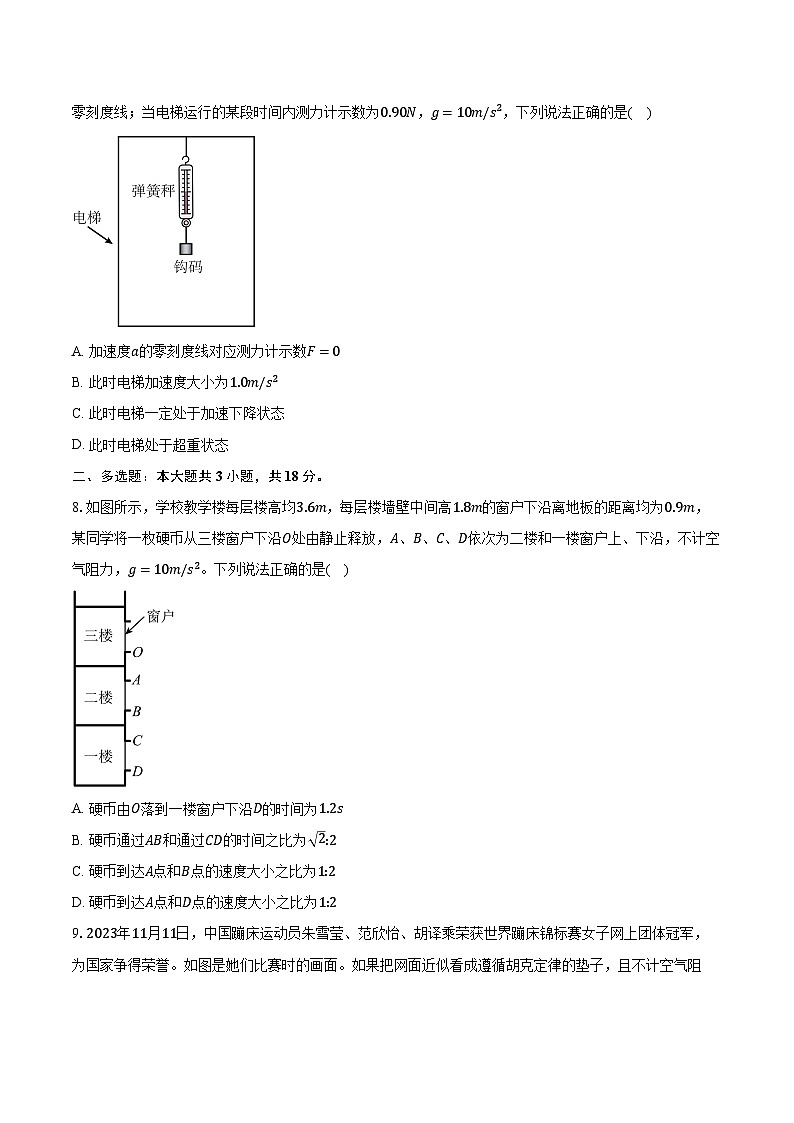 2023-2024学年湖北省重点高中智学联盟高一（上）联考物理试卷（12月）（含解析）第3页