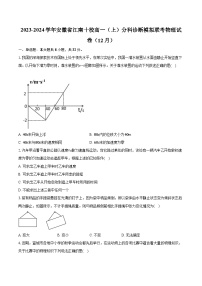 2023-2024学年安徽省江南十校高一（上）分科诊断模拟联考物理试卷（12月）（含解析）