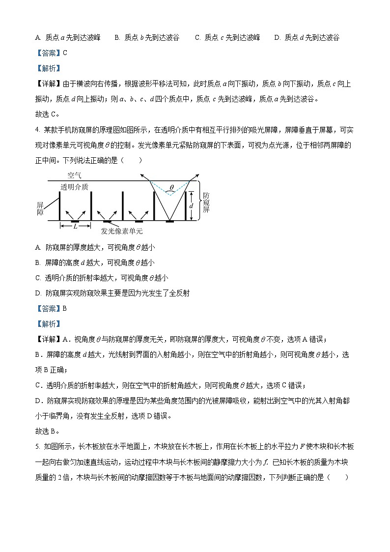 湖北省部分学校2023-2024学年高三上学期12月月考物理试卷（解析版）03