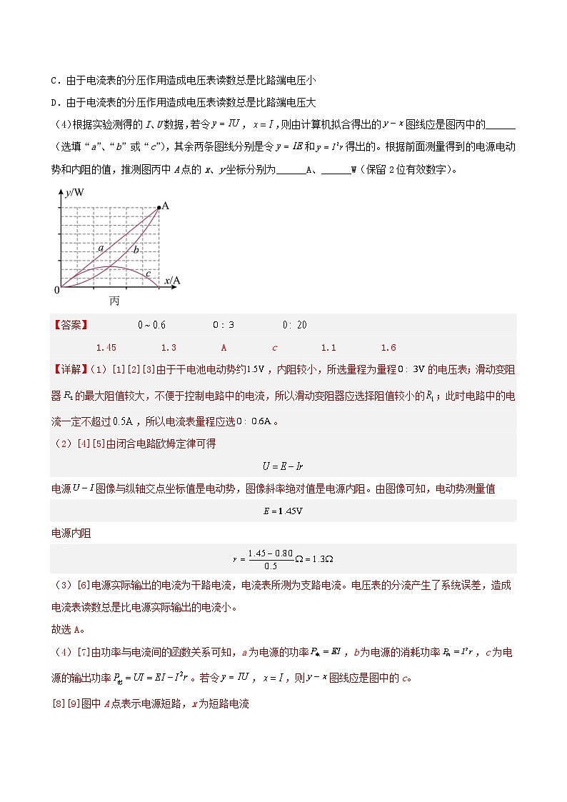 12.3 电池电动势和内阻的测量（分层作业）（解析版）第2页