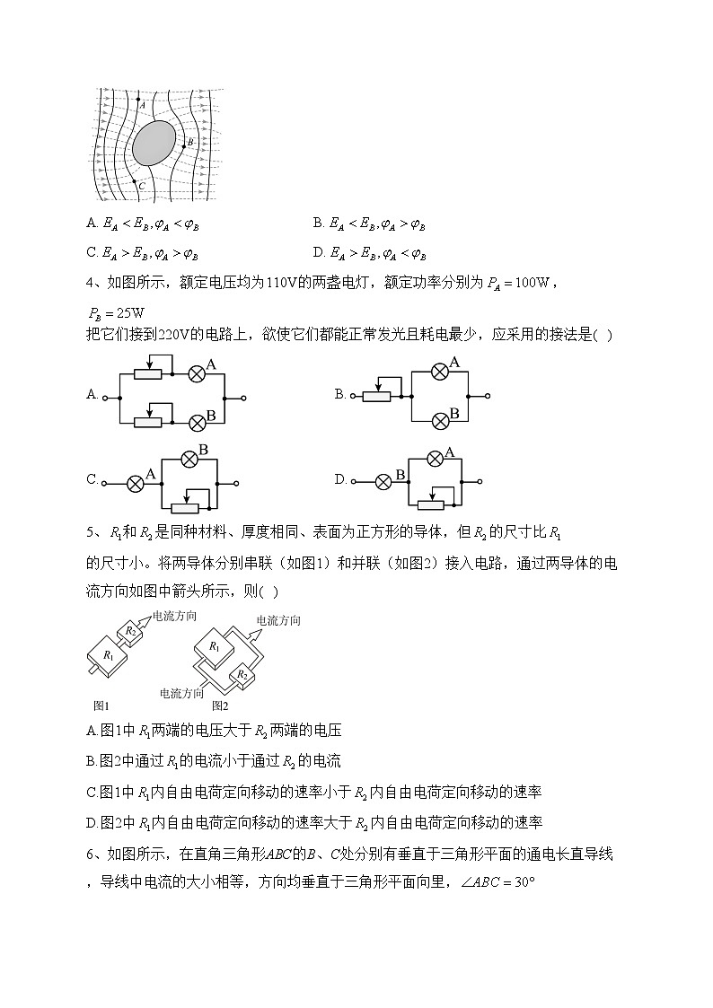 安徽省定远中学2023-2024学年高二上学期期末检测物理试卷(含答案)第2页