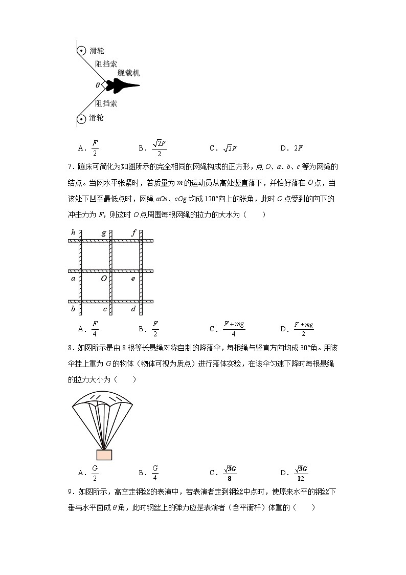 02绳子有节点受力分析（平衡问题）-2024届高考物理（共点力平衡专题）重要模型图专练（通用版）第3页