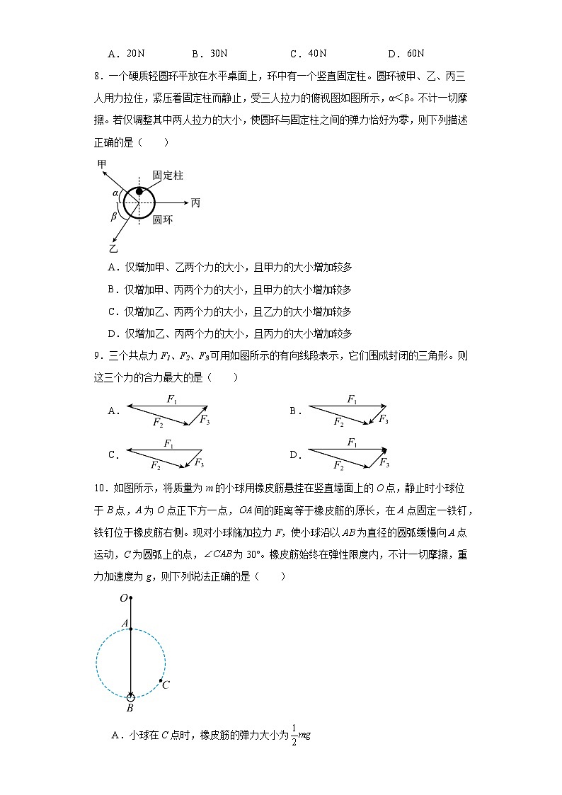 18力的合成-三角形法则及多边形法则（相互作用专题）-2024届高考物理重要模型图专练（全国通用）第3页