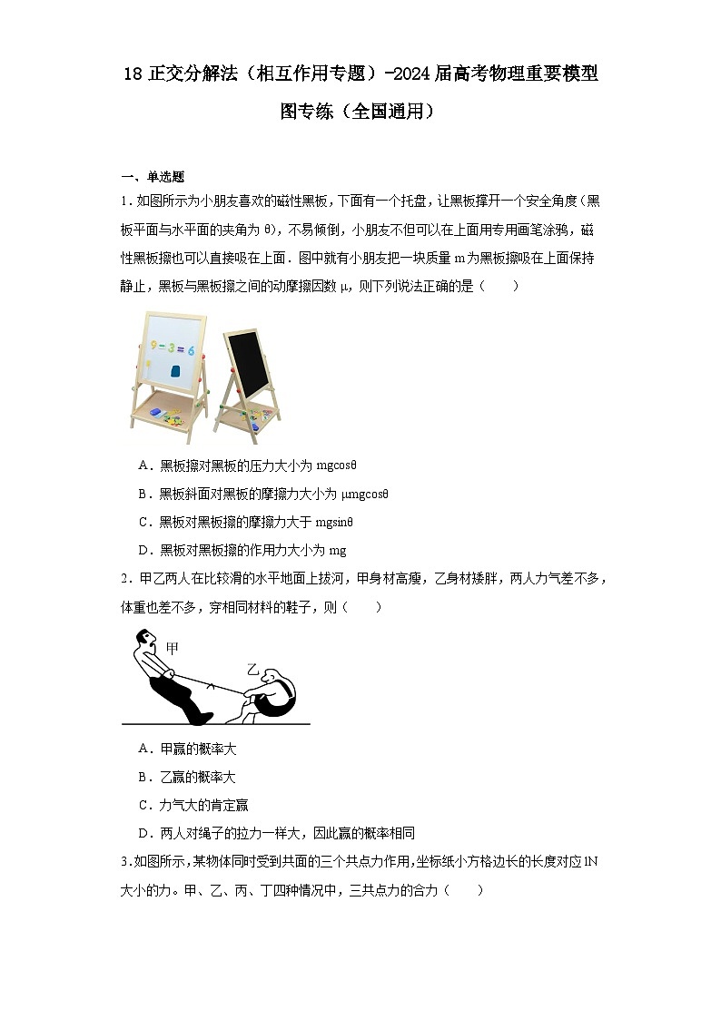 18正交分解法（相互作用专题）-2024届高考物理重要模型图专练（全国通用）第1页