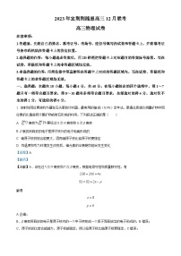 湖北省宜荆荆随恩2023-2024学年高三上学期12月联考物理试卷（Word版附解析）