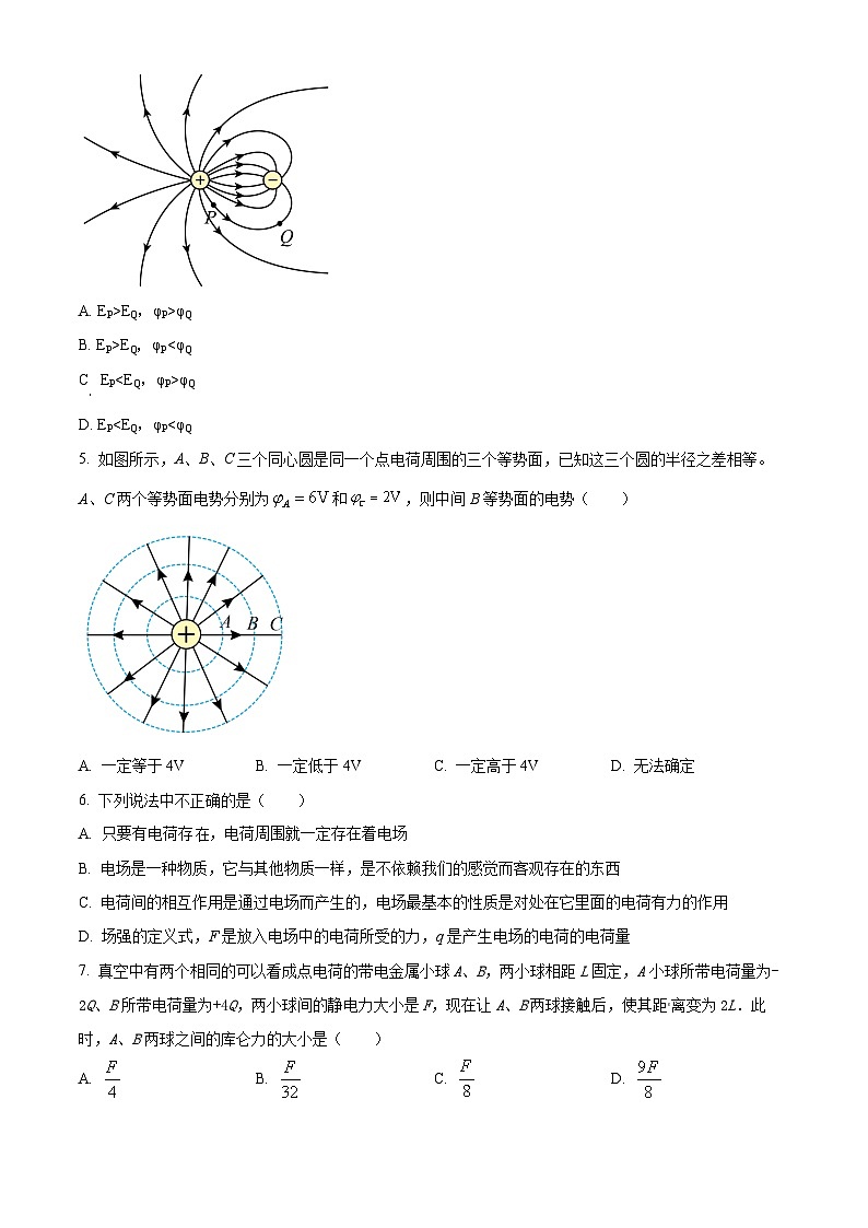 上海市东华大学附属奉贤致远中学2023-2024学年高二上学期期中物理试题（Word版附解析）02