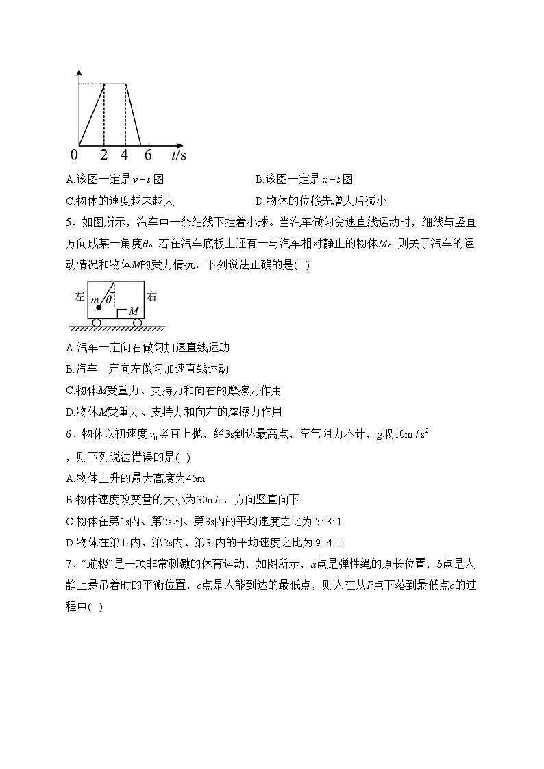 四川省南充高级中学2023-2024学年高一上学期12月月考物理试卷(含答案)02