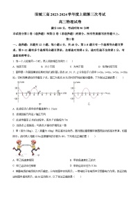 2024周口项城三中高三上学期第三次段考试题物理含答案