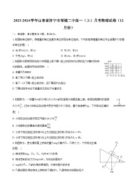 2023-2024学年山东省济宁市邹城二中高一（上）月考物理试卷（12月份）（含解析）