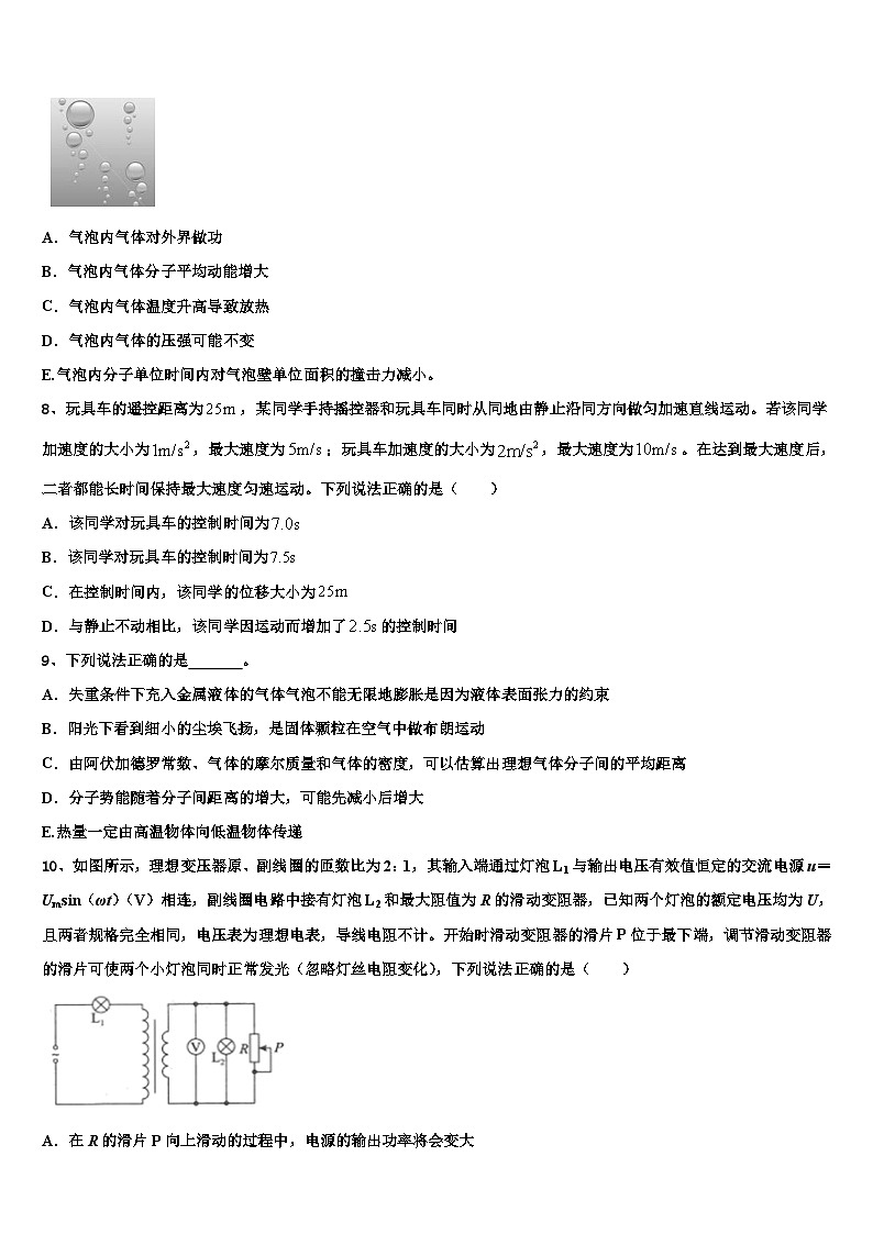 2024届广东省高三上期末物理模拟试题第3页