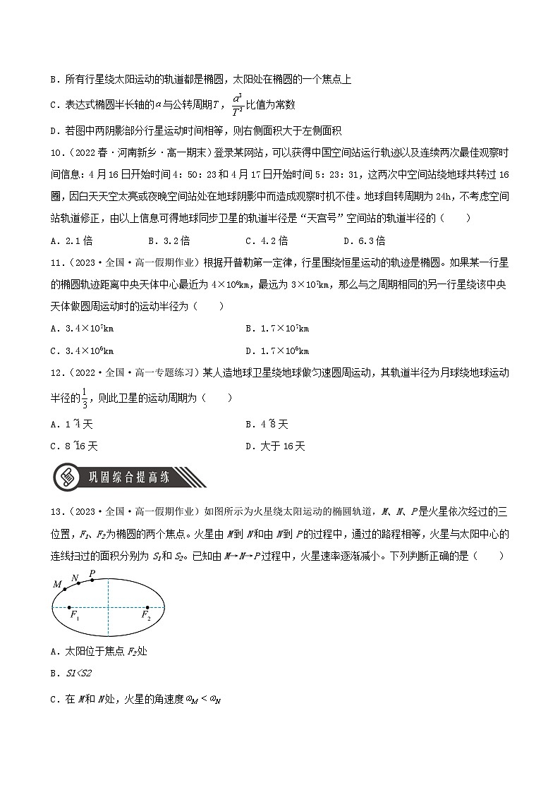 7.1《行星的运动》分层练习（含解析）-人教版高中物理必修二03