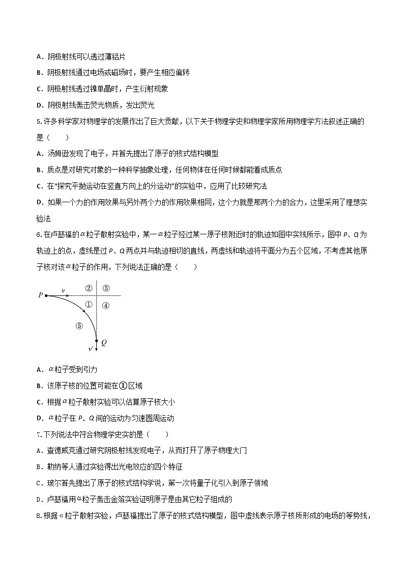 4.3《原子的核式结构模型》分层练习（原卷版+解析版）-人教版高中物理选修三02