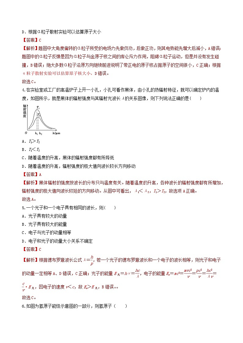 第四章 原子结构和波粒二象性（综合复习与测试）（解析版）-人教版高中物理选修三第2页