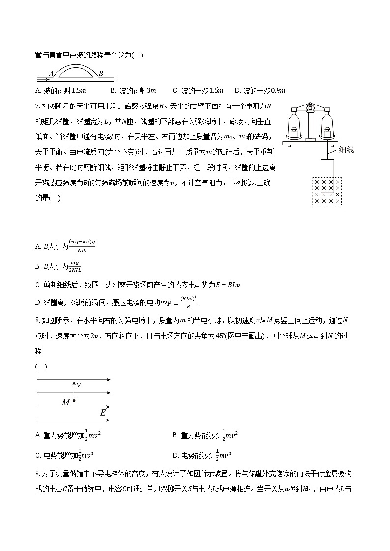 2023-2024学年江苏省苏州市相城区南京师范大学苏州实验学校高三（上）期末模拟考试物理试卷（含解析）03