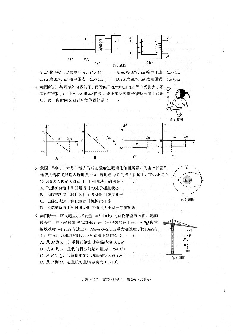 广东省大湾区2023-2024学年高三上学期联合模拟考试（一）物理02