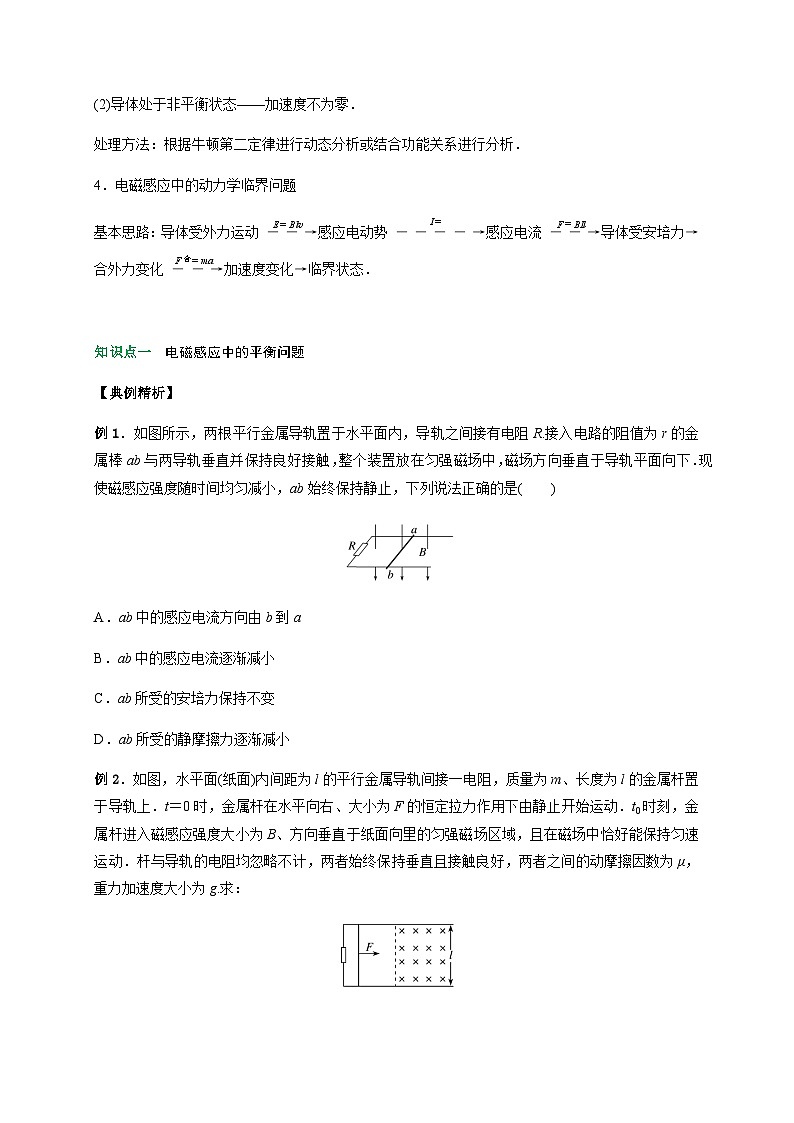 专题9电磁感应中的动力学问题-2023-2024学年高二物理备课必备讲义（人教2019选择性必修第二册 ）（原卷版）第2页