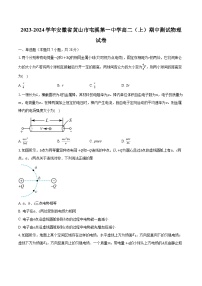 2023-2024学年安徽省黄山市屯溪第一中学高二（上）期中测试物理试卷(含解析）