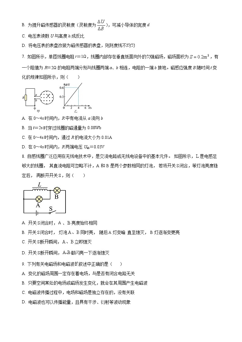 2024辽宁省部分高中高二上学期期末考试物理含解析03