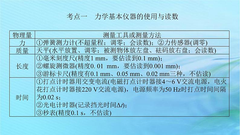 统考版2024高考物理二轮专题复习第一编专题复习攻略专题七物理实验第13讲力学实验课件第4页