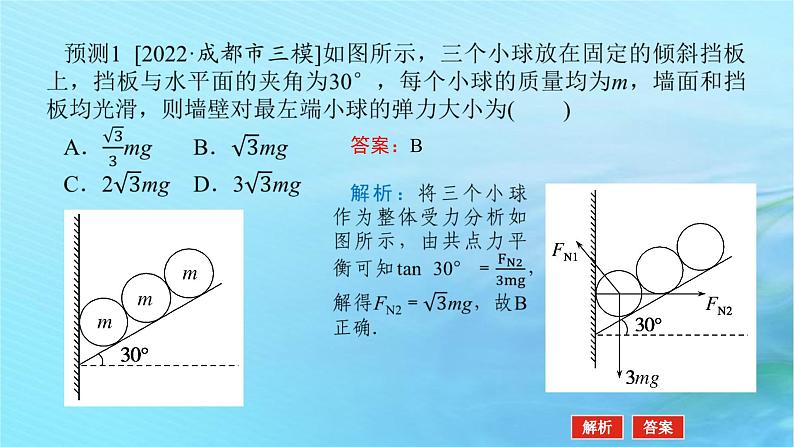 统考版2024高考物理二轮专题复习第一编专题复习攻略专题一力与直线运动第1讲力与物体的平衡课件06