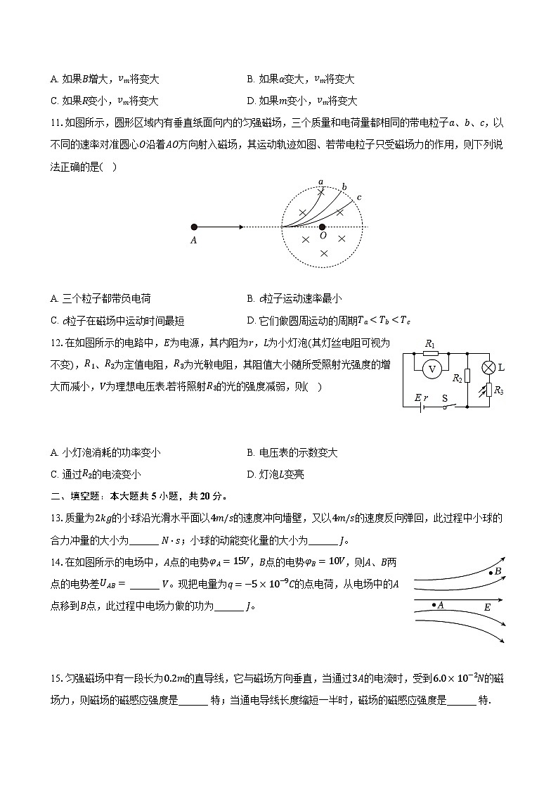 2023-2024学年上海市松江重点中学高二（上）期末物理试卷（含解析）第3页