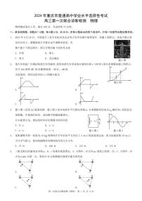 重庆市2024届高三普通高中学业水平选择性考试第一次联合诊断检测（康德卷）物理试卷（PDF版附解析）