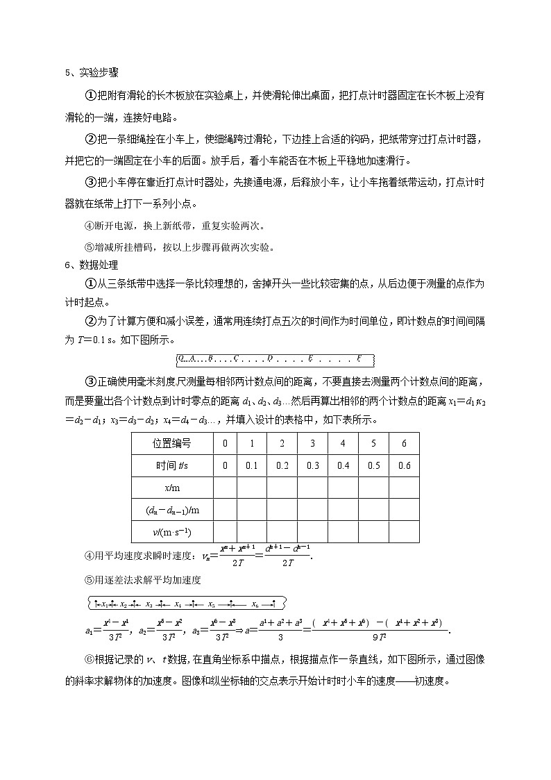 【寒假作业】人教版2019 高中物理 高一寒假巩固 第三天+实验：探究小车速度随时间变化的规律-练习02