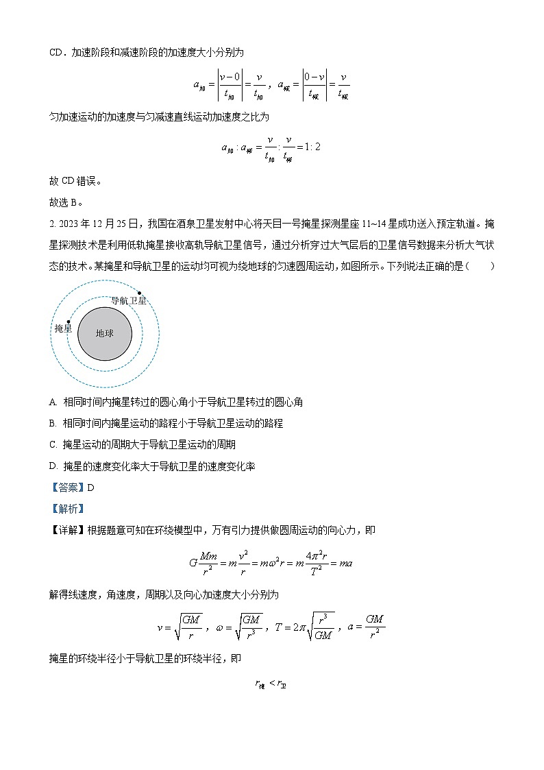 山东省济南市2023-2024学年高三上学期期末学习质量检测物理试题02