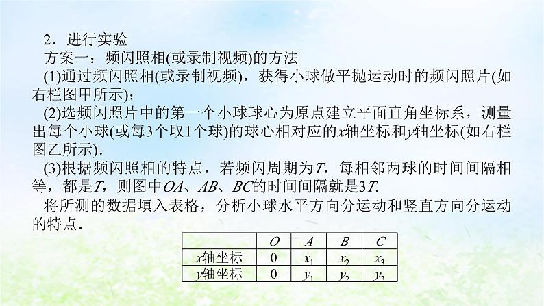 2024版新教材高中物理第五章抛体运动3.实验：探究平抛运动的特点课件新人教版必修第二册第7页