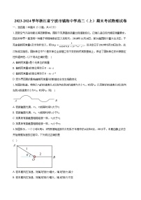 2023-2024学年浙江省宁波市镇海中学高二（上）期末考试物理试卷（含解析）