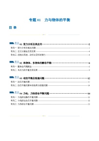 专题01+力与物体的平衡（练习）-2024年高考物理二轮复习讲练测（新教材新高考）