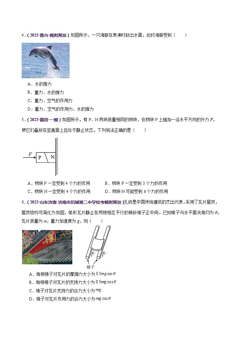 专题01 力与物体的平衡（练习）（原卷版）第3页