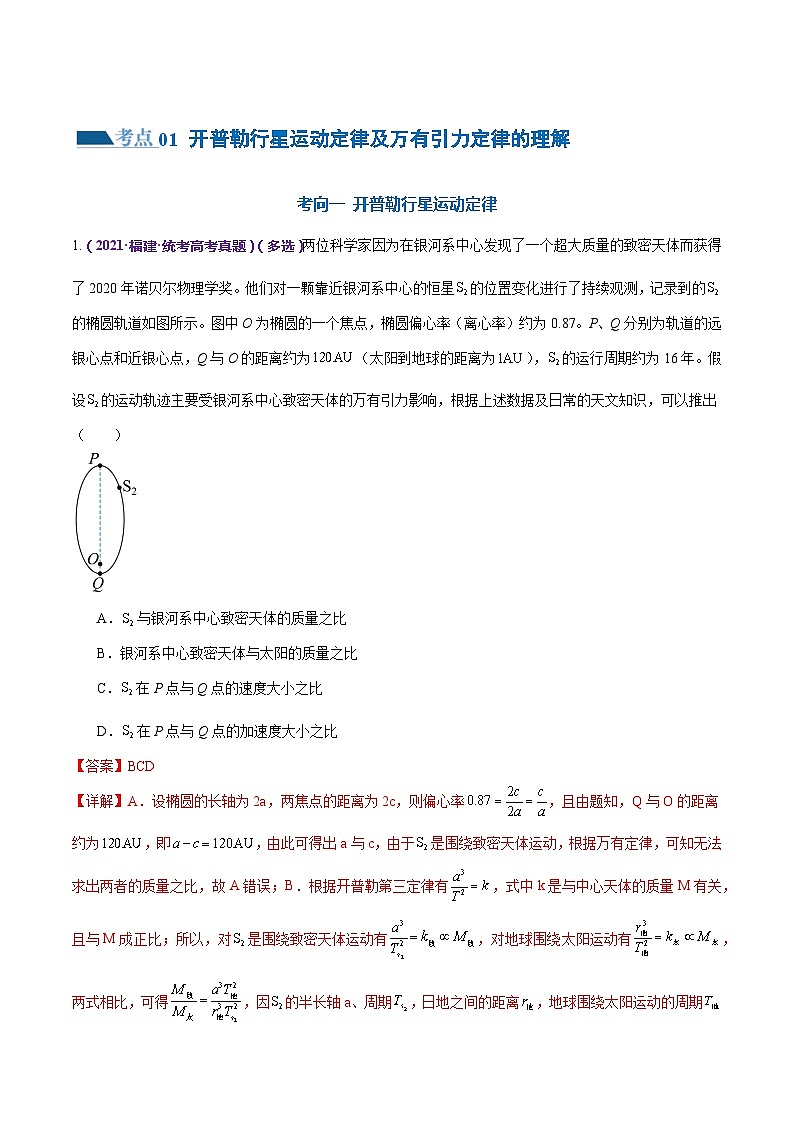 专题04+万有引力定律及其应用（练习）-2024年高考物理二轮复习讲练测（新教材新高考）02