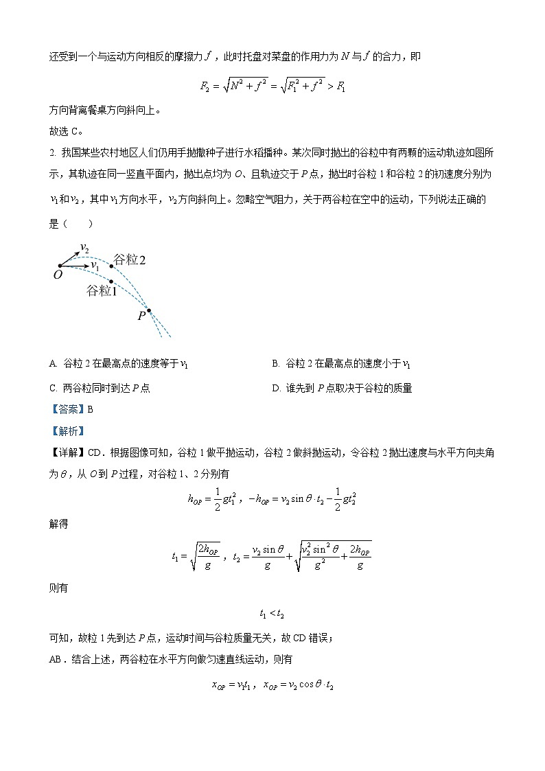 精品解析：辽宁省葫芦岛市2023-2024学年高三上学期1月期末考试物理试题（解析版）第2页