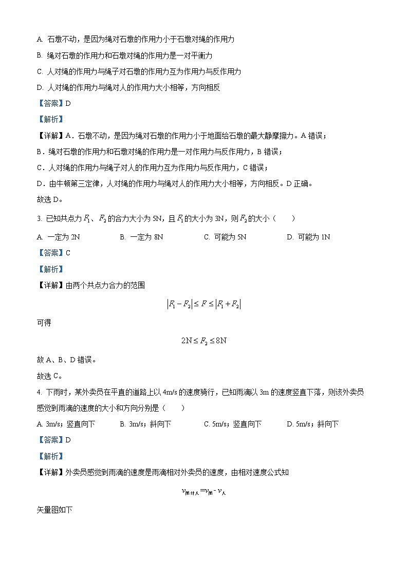 2023-2024学年辽宁省朝阳市建平县实验中学高一上学期1月期末物理试题02