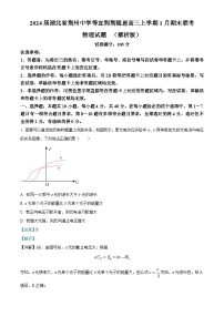 2024届湖北省荆州中学等宜荆荆随恩高三上学期1月期末联考物理试题  （解析版）