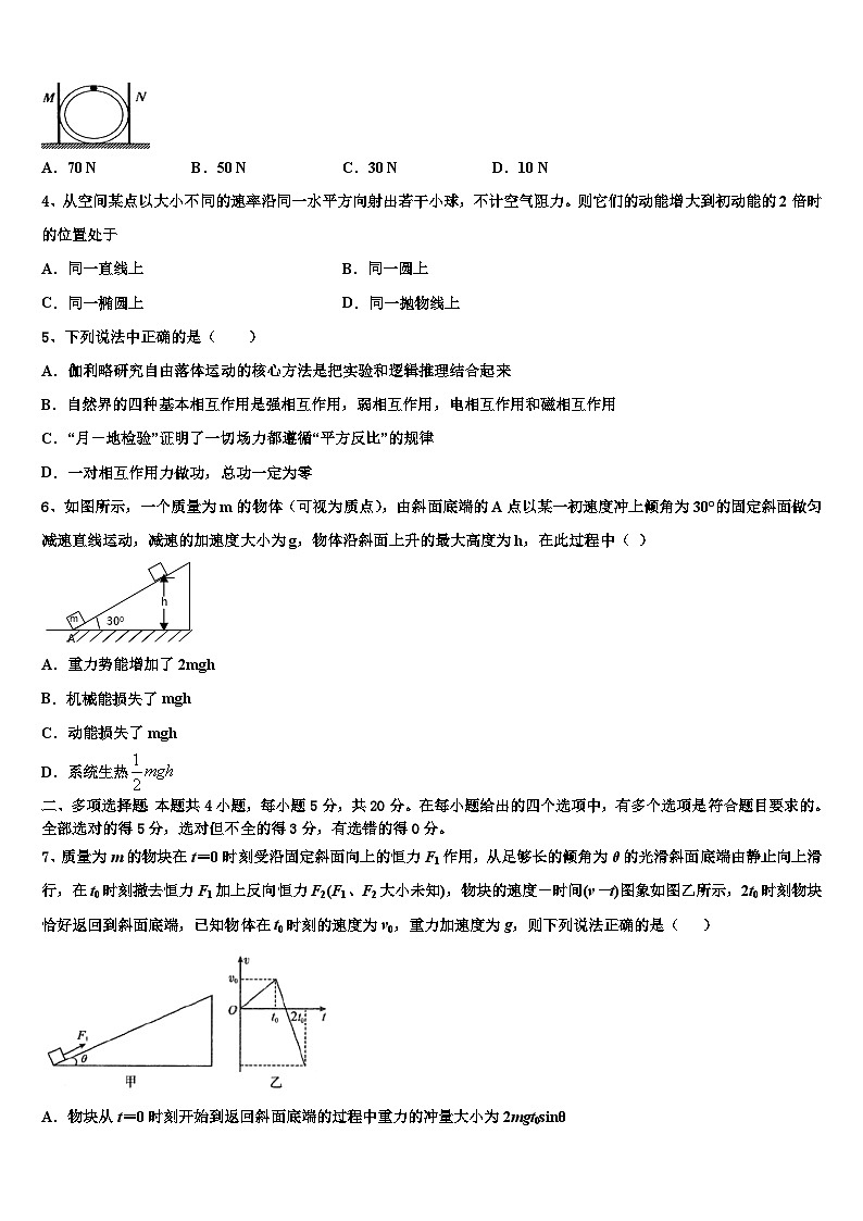 浙江省2023-2024学年高三上期末物理试题02