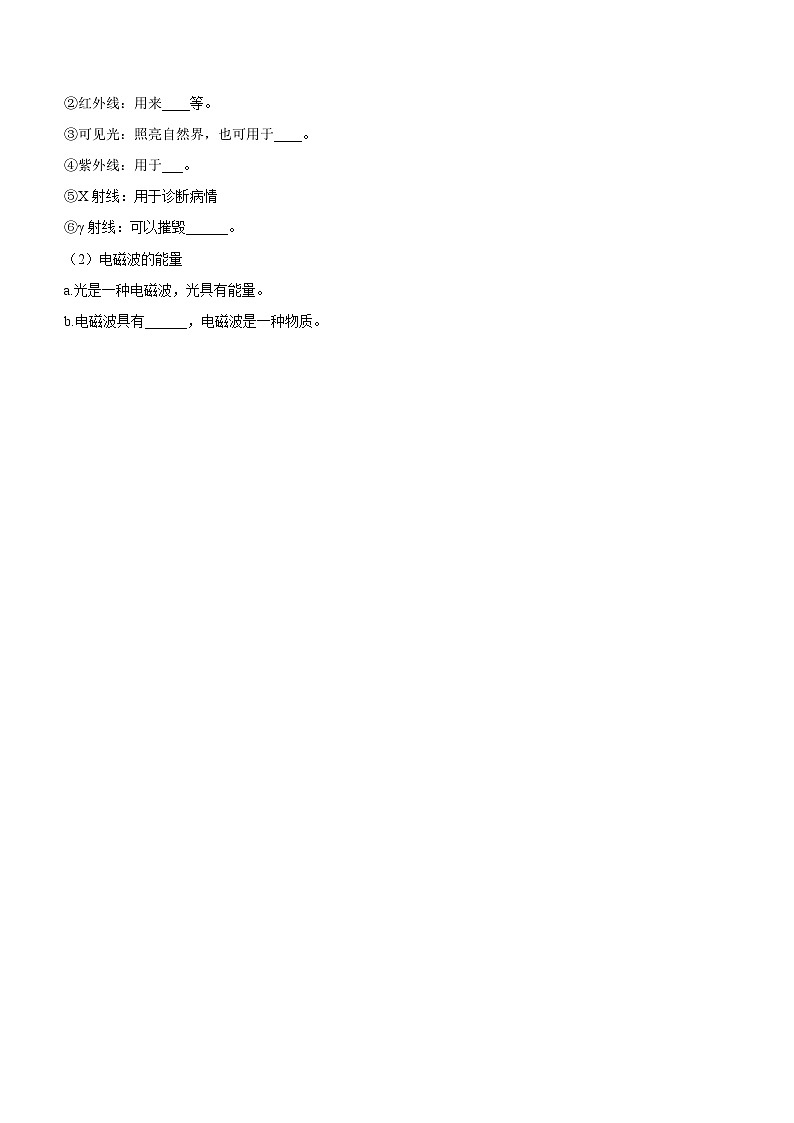 13.4 电磁波的发现及应用（课前预习）-高中物理人教版（2019）必修第三册高二上学期课前课中课后同步试题精编02