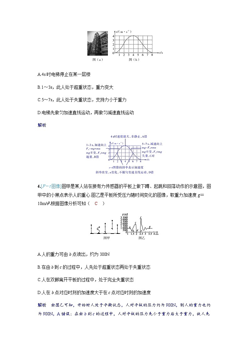 备考2024届高考物理一轮复习讲义第三章运动和力的关系第2讲牛顿第二定律的基本应用考点2超重和失重问题第3页