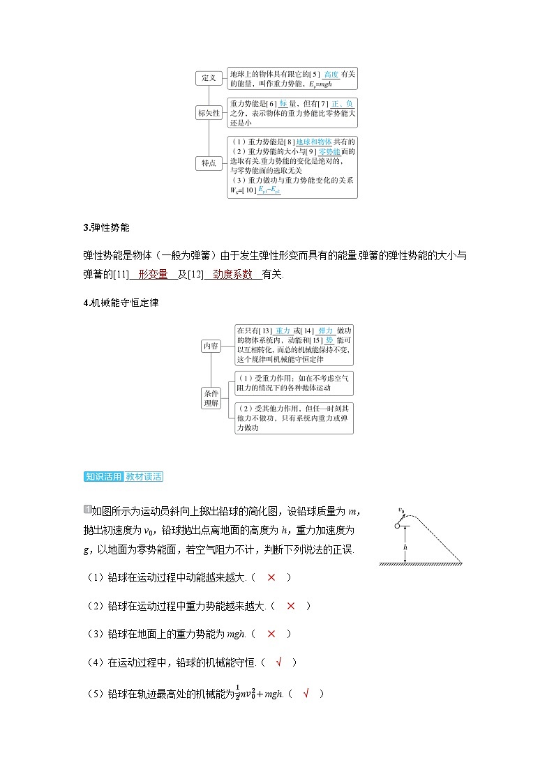 备考2024届高考物理一轮复习讲义第六章机械能第3讲机械能守恒定律及应用考点1机械能守恒的理解和判断第2页
