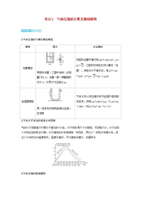 备考2024届高考物理一轮复习讲义第十五章热学第2讲固体液体和气体考点2气体压强的计算及微观解释