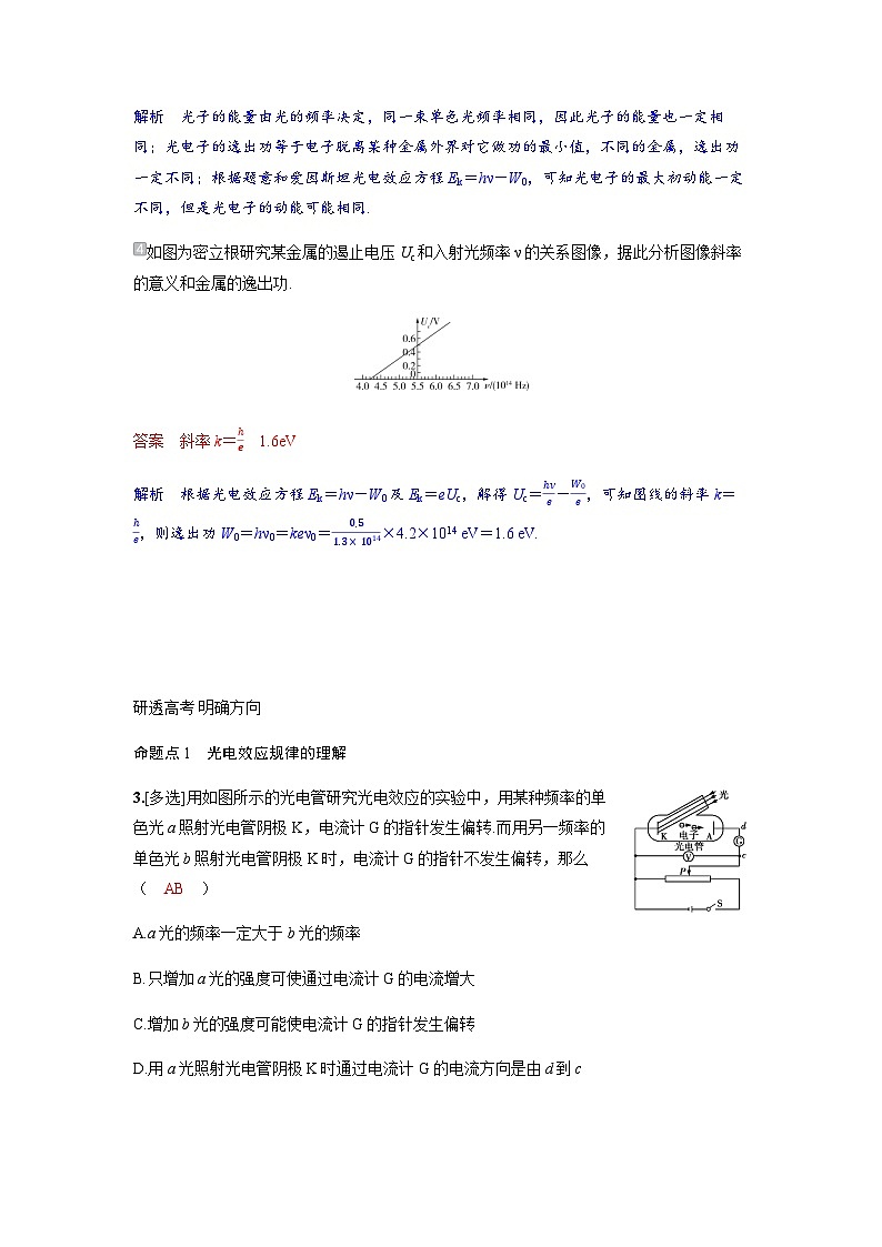 备考2024届高考物理一轮复习讲义第十六章近代物理第1讲原子结构和波粒二象性考点2光电效应第3页
