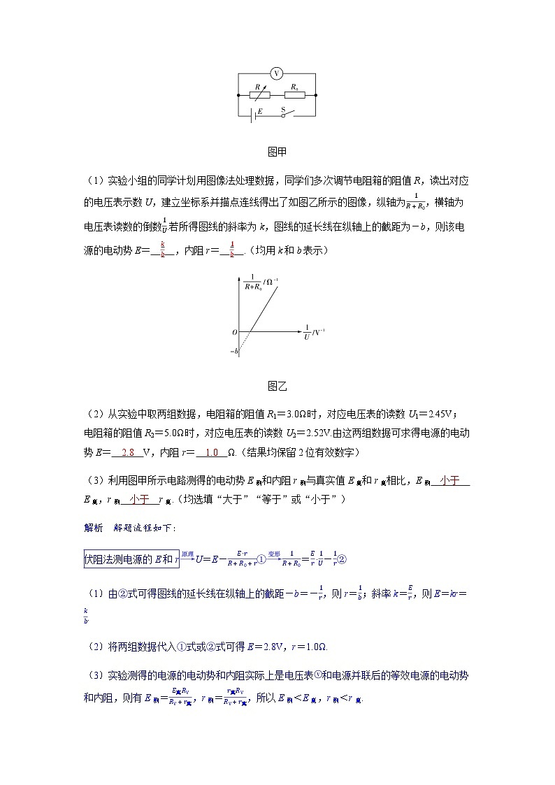备考2024届高考物理一轮复习分层练习第十章恒定电流实验十二测量电源的电动势和内阻第2页