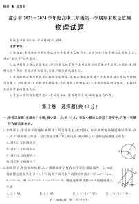 四川省遂宁市2023-2024学年高二上学期期末质量检测物理试题（PDF版附解析）